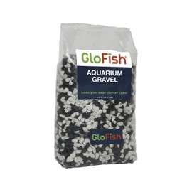 Glofish Aquarium Gravel, Black with White Fluorescent, 5-Pound Bag