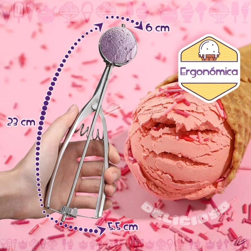 J.H. Company Cuchara Para Bolas Helado Nieve Despachador Porcionador 8362