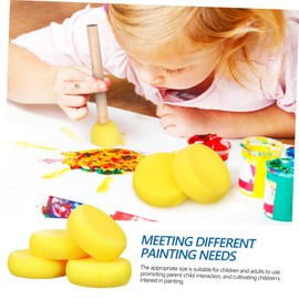 LALAFINA Flexible Sizes Round Sponges for Painting 12 Count Set Soft Foam and Wooden Handle for Art and Crafts