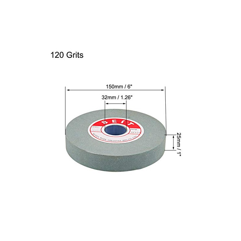 sourcing map 6-Inch Bench Grinding Wheels Green Silicon Carbide GC