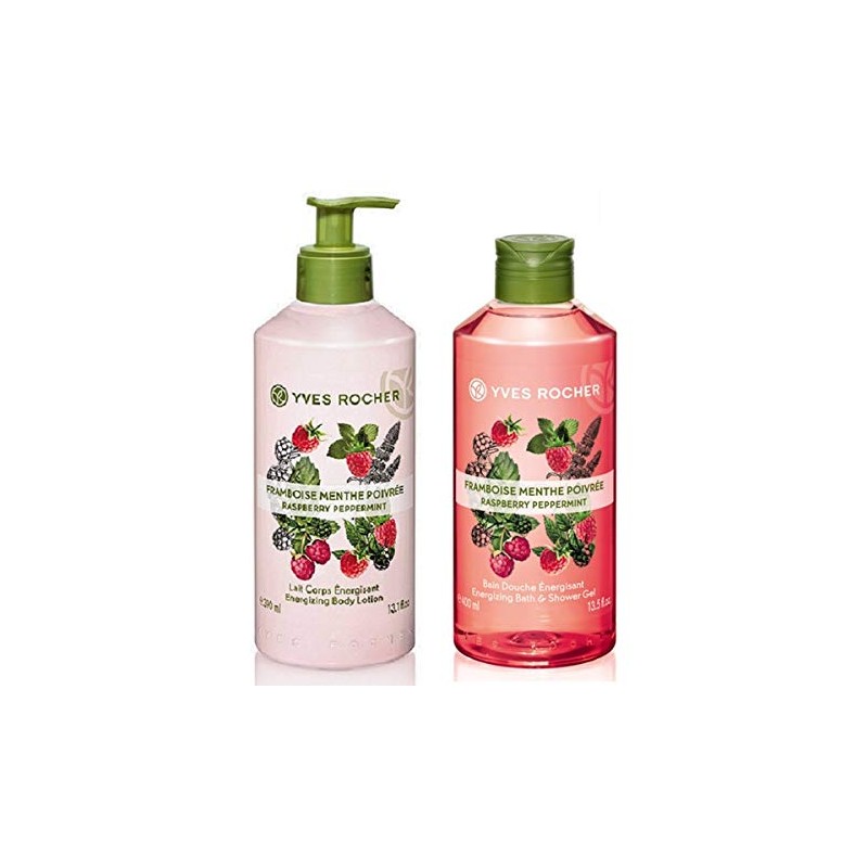 Yves Rocher Gel de Ducha, Frambuesa y Hierbabuena, 390 ml