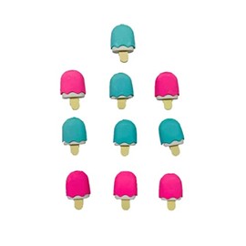 Popsicle Puzzle Eraser 10 Pack (1 Inches x 1.5 Inches x 0.5 Inches Each; Blue and Pink)