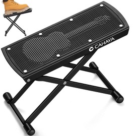 CAHAYA Guitar Footstool with Anti-Slip Rubber: Foldable for Guitar Playing Height Adjustable Strong Bearing Capability CY00367-1