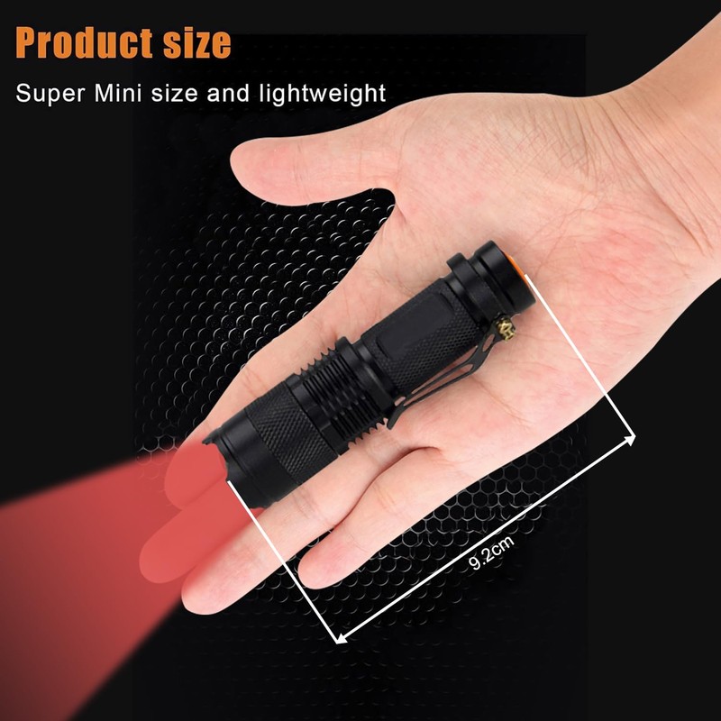 MODOAO 3 Pack Tactical Flashlight with Red Blue Green LED,