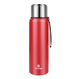 Vacuum Insulated Flask 1500ml/50oz with Cup lid Stainless Steel Thermo Water Flasks Leakproof Keep Coffee hot&Cold Drink Bottle.(Red,1500ml)