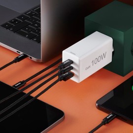 Hama USB-Schnellladegerät (USB Ladestecker mehrfach, GaN Charger für Handy, USB C Ladegerät 100 W, Universal Ladegerät USB-A, Quick Charge 3.0 Ladegerät, Schnelllader Power Delivery, Laptop Netzteil)