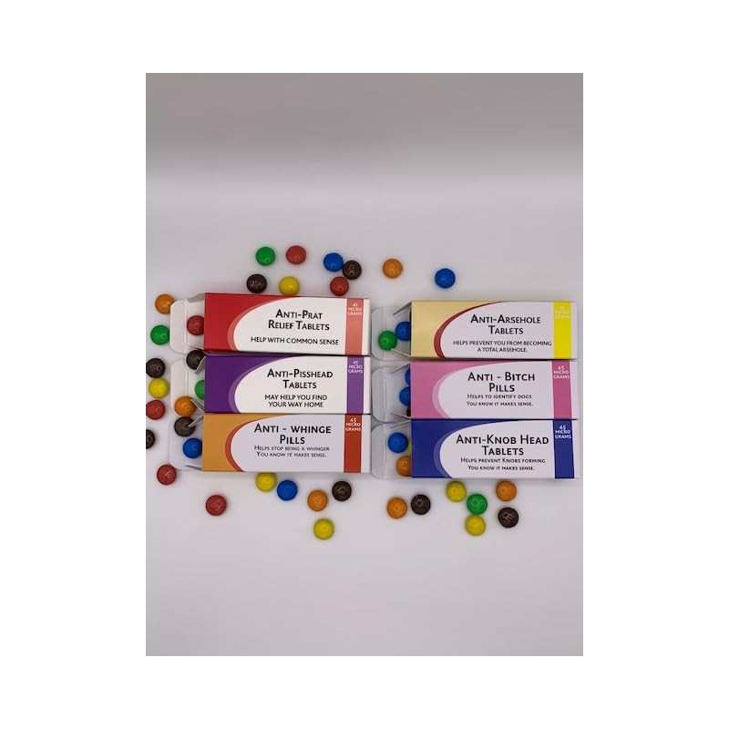 Joke Pill Boxes Gift Set x6 - Fun Prank Medication