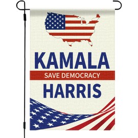 TMIYO Kamala Harris 2024 Garden Flag 12 x 18 Inch Double Sided Kamala Harris Flag, Outdoor Save Democracy Patriotic American Flag for President Election Yard Decor