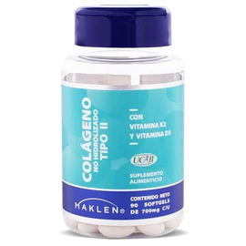 COLAGENO TIPO 2 - Maklen Colageno UC-II® - Tipo 2 de Lonza® - Adicionado con Vitaminas D3 y K2 - Articulaciones y Cartílago - 90 Softgels
