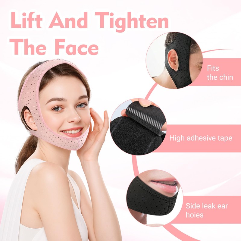Pack of 2 Double Chin Mask, Full Breathing Chin Brace,