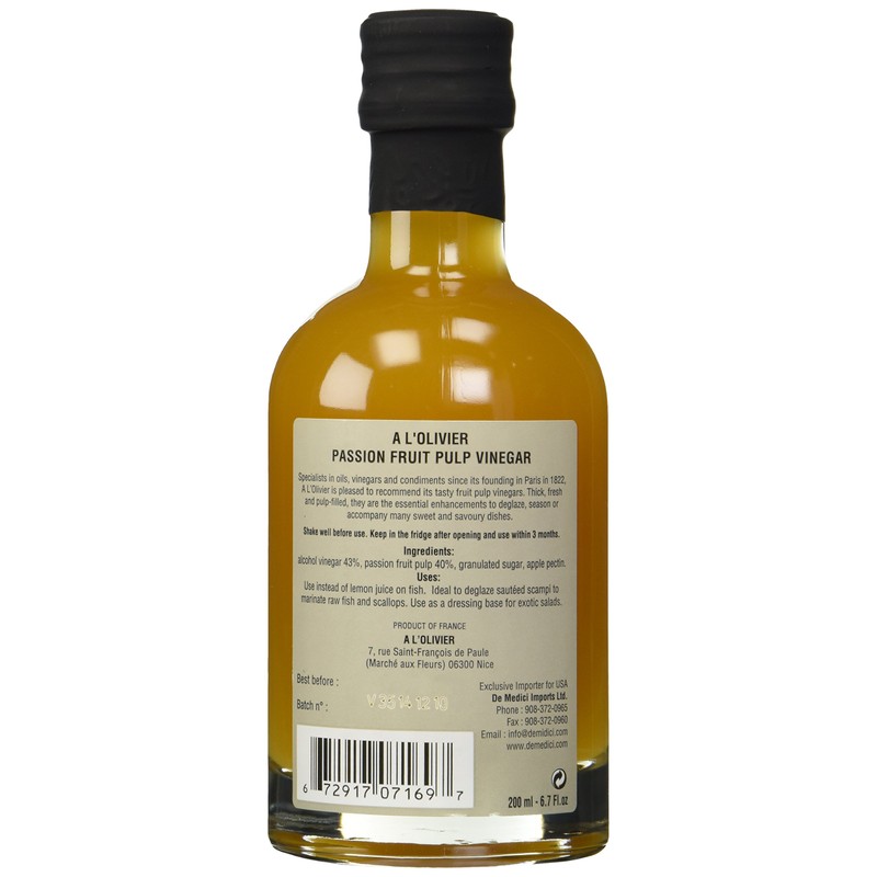 A L Olivier Passion Fruit Vinegar, 6.76 FZ