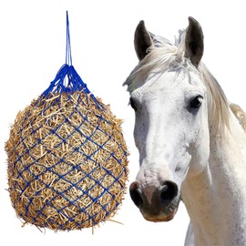 Slow Feed Hay Nets for Horses, 40" Length Hay Bags for Horses with 2” Feeding Holes, Hay Bags for Horses with Large Capacity, Full Day Feeding Hanging Hay Nets for Horses, Goat, Barn Supplies