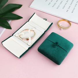 iSuperb Jewellery Gift Box Velvet Jewellery Box Dark Green Jewellery Box Women's Jewellery Case Velvet Jewellery Box for Ring/Bracelet/Pendant, Velvet