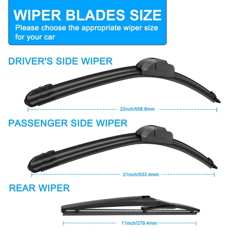 CJPPPZIW® Windshield Wipers Replacement for Jeep Grand Cherokee 2011-2021,Streak-free,OEM Quality