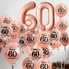 60th Birthday Balloons,15 Pcs Rose Gold Party Decorations with Happy