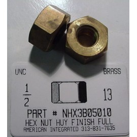 AMERICANINTEGRATEDSUPPLY.COM 1/2-13 Heavy Hex Nuts Solid Brass (5)