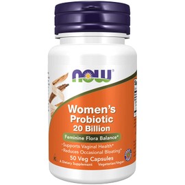 NOW Supplements, Women's Probiotic, 20 Billion, Specially Formulated using Three Clinically Tested Probiotic Strains, 50 Veg Capsules