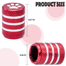 MEAJOO 5PCS Cat Dog Paw Tire Valve Stem Caps, Premium Alloy Stem Covers, with Plastic Liner Corrosion Resistant Leak-Proof, Universal for Cars, SUVs, Bikes, Trucks and Motorcycles (Red)