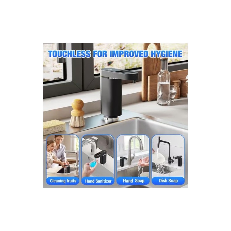 Automatic Dish Soap Dispenser for Kitchen Sink, Touch-Free Electric Sink