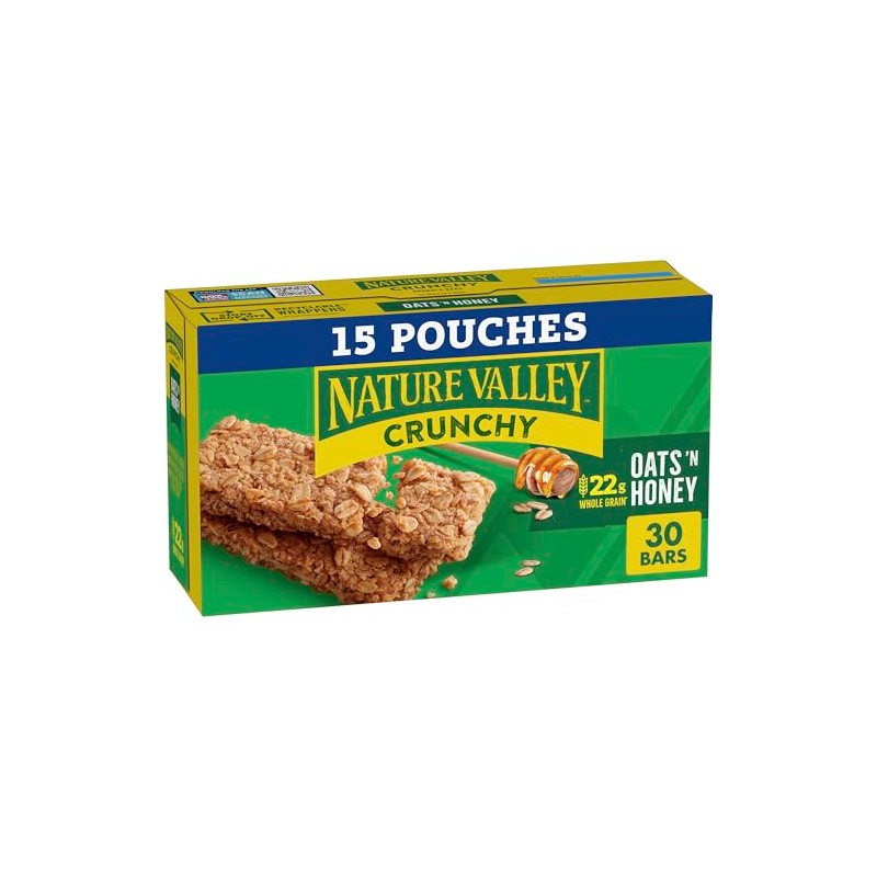 Nature Valley Crunchy Granola Bars, Oats 'n Honey, 30 Ct,