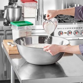 Fonteme Stainless Steel 20 QT Mixing Bowl | Home & Commercial Quality | Flat Bottom | Cooking, Baking, Meal Prep [1PK]