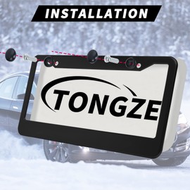 Tongze Black License Plate Frames: Aluminum Alloy Electroplated surface License Plate Frame Universal for Men/Women for Front & Rear Car Tag with Anti-theft screw fastener, 2 Pack