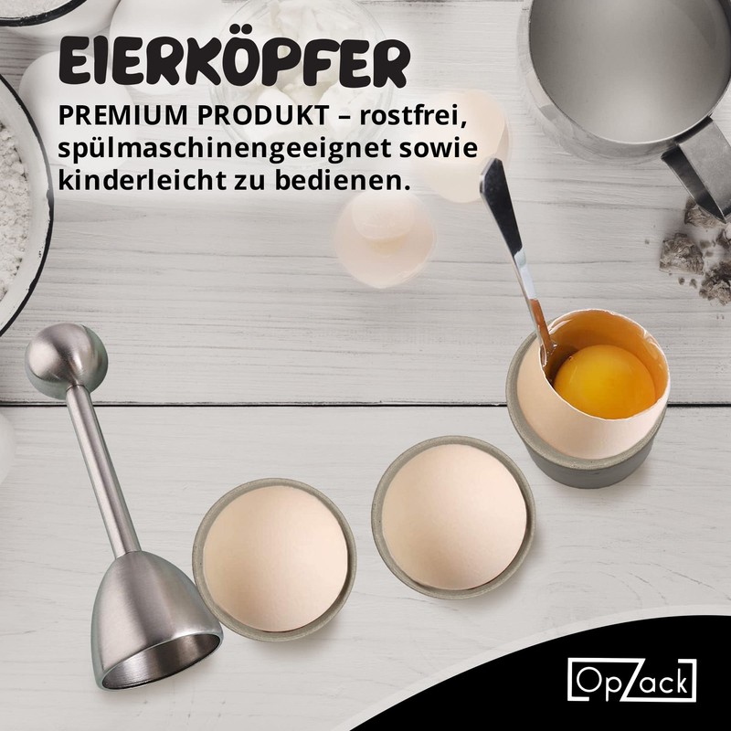 OpZack 1 x premium egg topper made of high-quality stainless