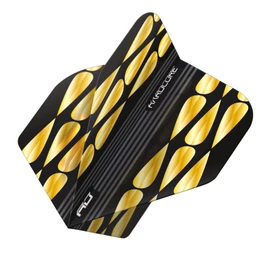 RED DRAGON Hardcore Premium Gold and Black Teardrop Dart Flight - 3 Sets per Pack (Total 9 Dart Flights)