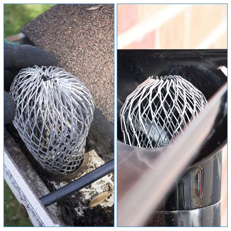 Gutter Downspout Guard, 4PCS Aluminum Down Pipe Filter Mesh Gutter