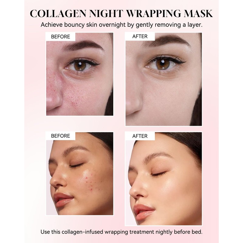TJE Collagen Night Wrapping Mask, Collagen Peel Off Face Mask
