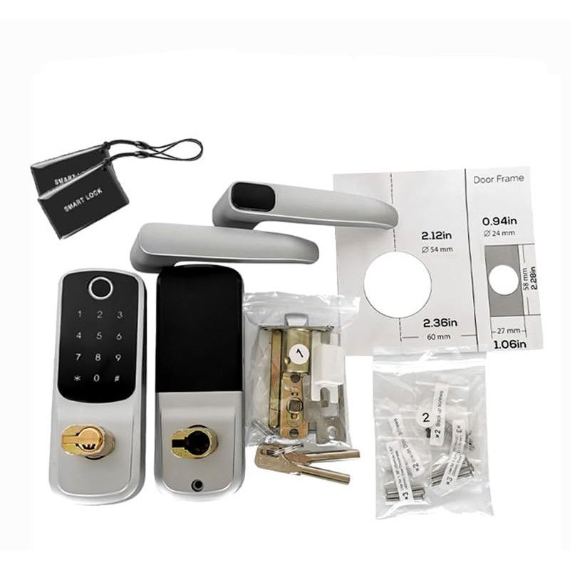Xenocam Smart Door Lock with Handle,Keyless Entry,8-in-1 Fingerprint Door Lock