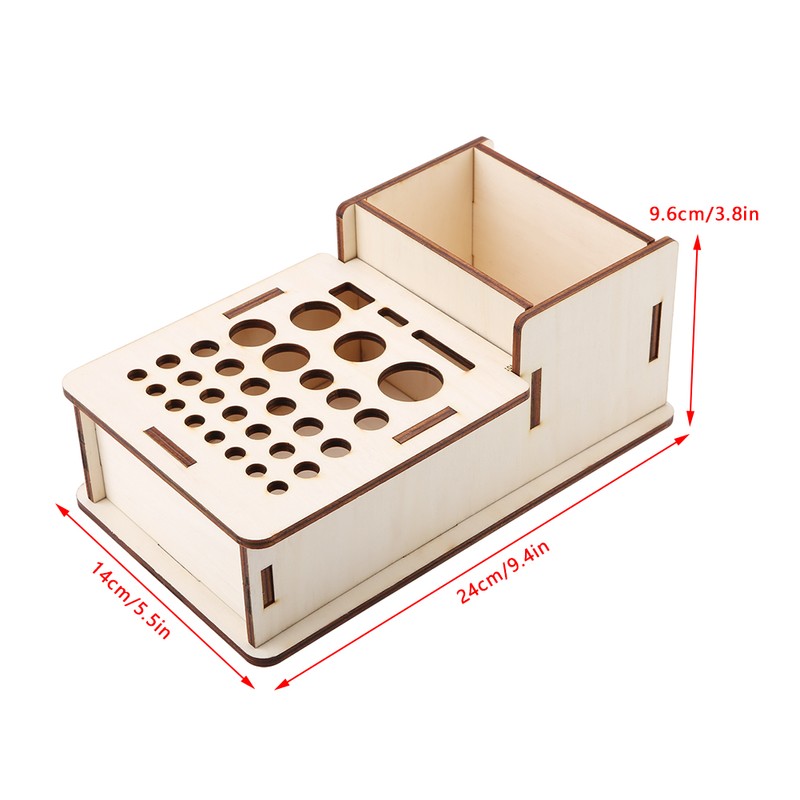 Multi Hole DIY Craft Tool Storage Wooden Holder Basswood Leather