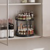 HOOBRO Lazy Susan Organizer Spice Rack, 2-Tier Height Adjustable Rotating
