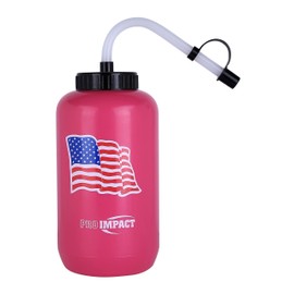 Pro Impact Boxing Hockey Lacrosse Water Bottle - Squeezable Plastic w/Long Straw - Ideal for Baseball Gym Yoga Sports Boxing Cycling Outdoors Football (35.5 Oz.) BPA Free