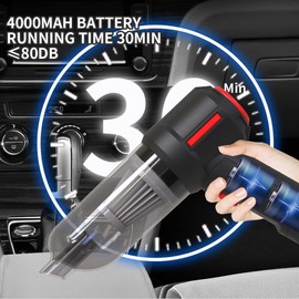 Bekasa 3-IN-1 Elektrische Autostaubsauger Staubgebläse, 9000Pa Air Duster 120W Handstaubsauger Druckluftspray mit 4000mAH Akku, Mini Staubsauger für PC, Laptop, Klaviatur, Auto, Bürogeräte