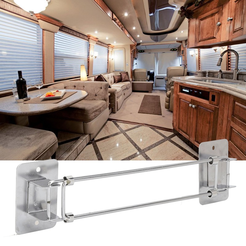 195‑345mm RV Shower Corner Storage Bar Stainless Steel Adjustable Bathroom