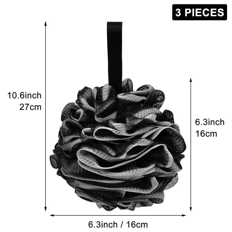 Loofah Charcoal Bath Shower Sponge Body Scrubber,75g XL Exfoliate Mesh