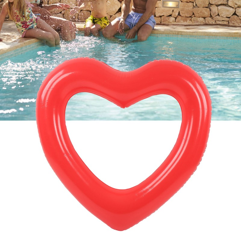 Heart Shaped Swimming Circle 120cm Thick Tear Resistant PVC Material