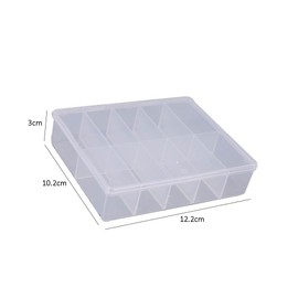 2 Pieces Nail Storage Box Case Nail Organizer Box Case Jewelry Storage Organizer Box Rectangle Nail Storage Box Case 10 Grid Nail Display Box Rhinestone Organizer Container Case, Clear