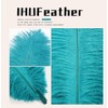 iHUFeather 20pcs Peacock Blue Ostrich Feathers Natural Bulk 10-12Inch 25-30cm