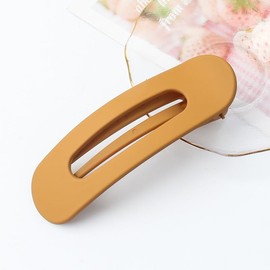 [ナカノヤ] NAKANOYA サイドバンスクリップ 1個 プラスチック 樹脂 ヘアクロー サイドクリップ サイドヘアクリップ サイドクロークリップ ヘアバンス サイド 後ろ髪 トップ 無地 シンプル くすみカラー ランドエッジ スリムオーバル ホロー カットアウト オープンフレーム マット 艶消し つや消し つやけし 大きめ 大きい ビッグ ラージサイズ Lサイズ 軽量 ナチュラル カジュアル フェミニン ヴィンテージ レトロ AMSV21 (13:MY:マスタードイエロー)