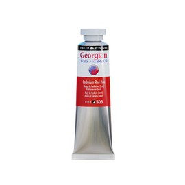 Daler Rowney Georgian Water Mixable Oil Paint Cadmium Red Hue 37ml Tube - Art Paints for Canvas Paper and More - Oil Painting Supplies for Artists and Students - Artist Oil Paint for Any Skill Set