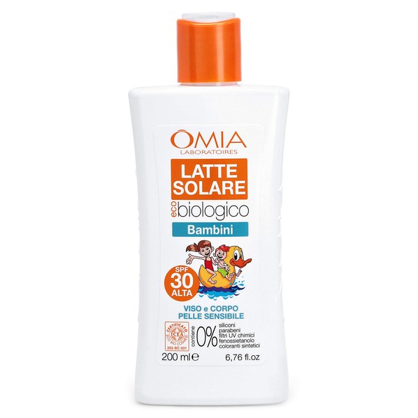 Organic Sun Lotion for Children Face and Body SPF 30 High 200 ml