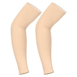 YELARXI Sun Protection Arm Sleeves for Men and Women, Compression Cooling Sun Sleeves to Cover Arms-Fitting for (Sports - Workout- Golf-Basketball), S & 1Pair & Spandex & Skin Color