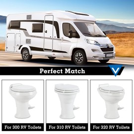 3 in 1 Combo RV Toilet Seal Kit, with 3 in Socket Floor Flange, RV Toilet Seal Replacement for RV 300/310/320 Toilets, Replaces 385345892 RV Floor Flange, 385311658 Flush Seal and 385311652 Base Seal