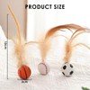 MPXEAVG Pack of 3 Bouncing Cat Ball with Feather, Cat