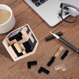 Wooden Russian Blocks Puzzles, Brain Puzzles for Adults, 3D Puzzles, Brain Teaser Puzzles, Intelligence Toys, Desk Toys for Adults and Kids, 54 Pieces