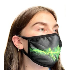 Komonee Adults Face Mask Washable Reusable Trendy Dustproof Green Electric Cloth Mouth Cover Covering For Boys Girls Outdoors Indoors Childrens School Protection