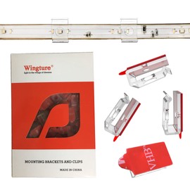 Self-Adhesive LED Strip Clips 15mm, Ideal for 14mm and 15mm LED Strip Light Brackets,IP67/IP68 Outdoor LED Strip Light Holder,Lighting Hanger for Party Release Cable and Fairy LED Lights Easily.