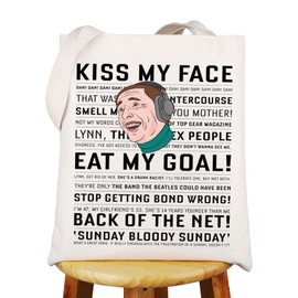 WZMPA Funny Alan Partridge Tote Bag Alan Partridge Fans Gift Alan Partridge Kiss My Face Shoulder Bag For TV Show Fans, Kiss My Face Tg, L